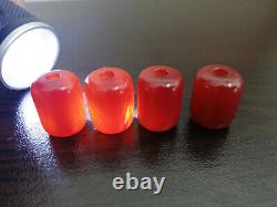 Antique Ottoman Cherry Amber Faturan Bakelite Beads 11.5 Grams