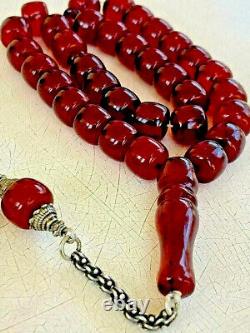 Antique Ottoman Cherry Amber Faturan Damari Prayer Beads