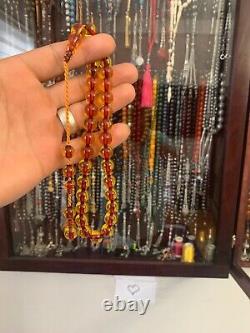 Antique Ottoman Cherry Amber Faturan Misbaha Tesbih Rosary Sandalous Kabaloi