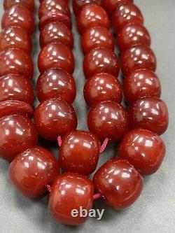 Antique Ottoman Damari Faturan cherry amber bakelite islamic prayer beads 122g
