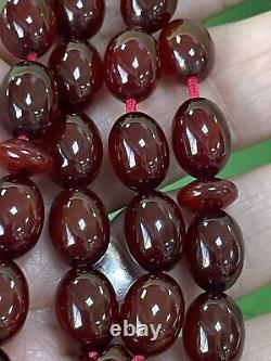 Antique Ottoman Damari Faturan cherry amber bakelite islamic prayer beads 31g