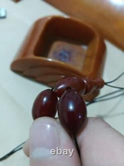 Antique Ottoman Faturan Rosary Cherry Amber Bakelite Beads 70 Grams 31 Beads