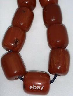 Antique Ottoman Faturan Rosary Red Cherry Amber Bakelite Prayer 13 Beads 44gr