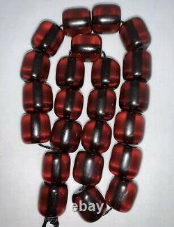 Antique Ottoman Faturan Rosary Red Cherry Amber Bakelite Prayer 23 Beads 80gr