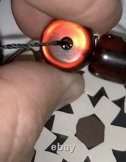 Antique Ottoman Faturan Rosary Red Cherry Amber Bakelite Prayer 23 Beads 80gr