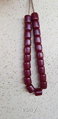 Antique Ottoman Faturan cherry amber bakelite islamic prayer beads 57 g