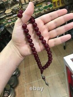 Antique Ottoman Faturan cherry amber bakelite islamic prayer beads Free Shipping