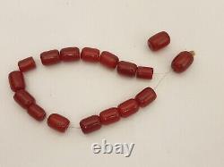 Antique Ottoman Red Cherry Amber Bakelite Faturan Prayer Beads Spiral Damari