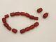 Antique Ottoman Red Cherry Amber Bakelite Faturan Prayer Beads Spiral Damari