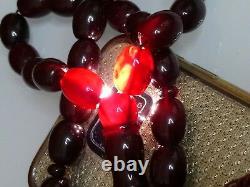 Antique Ottoman Turkish Islamic Bakelite Cherry Amber Prayer Beads 66.8 gr