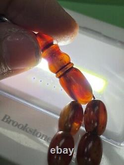 Antique Peeled Damari Faturan cherry amber bakelite islamic prayer beads 31g R1