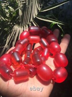 Antique Rare Faturan Cherry Amber bakelite rosary Misbaha Tasbih 200G
