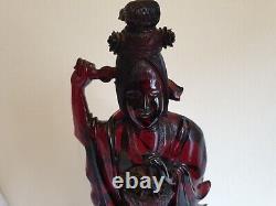 Antique Red Cherry Amber Bakelite Faturan Old Big Statue For Beads Unique 2