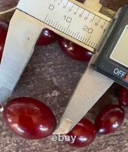 Antique Red Cherry Amber Bakelite Graduated Beads Necklace 70 grams, tested