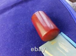 Antique Red Cherry Amber Faturan Bakelite Bead 12 g