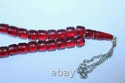 Antique Rosary Faturan German Genuine Cherry Amber Bakelite 61 gr