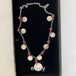 Antique Turkish Faturan Cherry Bakelite Coin Necklace Maria Theresa Thaler 39