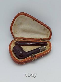 Antique Turkish Ottoman Cigarette Holder Cherry Amber Faturan Mouthpiece Pipe