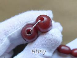 Antique Veined Cherry Amber Bakelite Faturan 33 Prayer Beads 113 grams