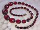 Antique Victorian Genuine Cherry Amber Faceted Beads Graduated Necklace