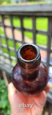 Antique Vin De Coca Christiana Bottle Wine and Cocaine Blown Red Amber Virginia