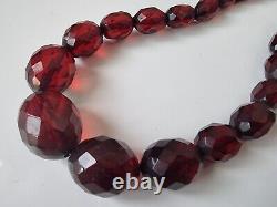 Antique Vintage Bakelite Beads from Old Amber Faceted Cherry Beads 25g