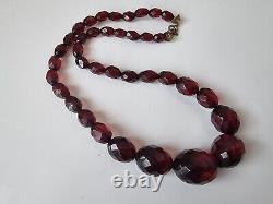 Antique Vintage Bakelite Beads from Old Amber Faceted Cherry Beads 25g