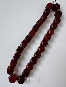 Antique Vintage Old Amber Bakelite Stardust Faturan Cherry Beads 45 gr