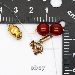 Antique Vintage Victorian Art Deco 9ct Gold Cherry Amber Bakelite Necklace Clasp