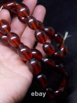 Antique amber Bakelite Islamic Prayer cherry amber bakelite rosary Sim. Tested