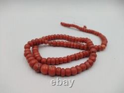 Antique beads from coral, Coral beads, Mediterranean coral, Vintage coral