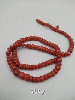 Antique beads from coral, Coral beads, Mediterranean coral, Vintage coral