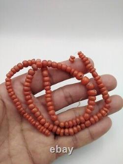 Antique beads from coral, Coral beads, Mediterranean coral, Vintage coral