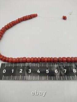 Antique beads from coral, Coral beads, Mediterranean coral, Vintage coral