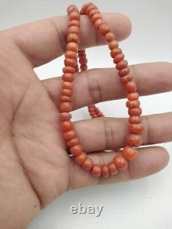 Antique beads from coral, Coral beads, Mediterranean coral, Vintage coral