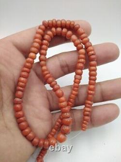 Antique beads from coral, Coral beads, Mediterranean coral, Vintage coral