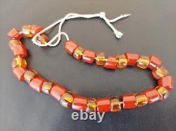 Antique cherry Bakelite faturan Natural amber rosary