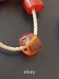 Antique cherry Bakelite faturan Natural amber rosary