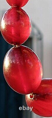 Antique cherry amber bakelite bead graduated neckleace 107.3 grams