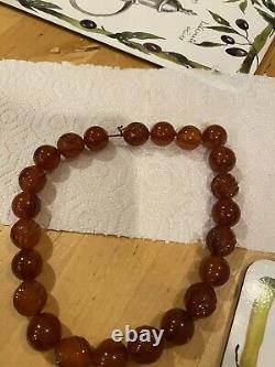 Antique cherry amber bakelite necklace