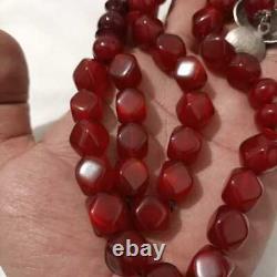 Antique genuine cherry amber bakelite faturan Prayer beads 70 gr