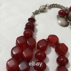 Antique genuine cherry amber bakelite faturan Prayer beads 70 gr
