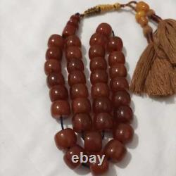 Antique genuine cherry amber bakelite faturan Prayer beads 90 gr