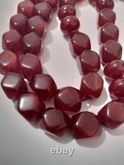 Antique handmade faturan Bakelite cherry amber prayer bead tasbih 77 gram