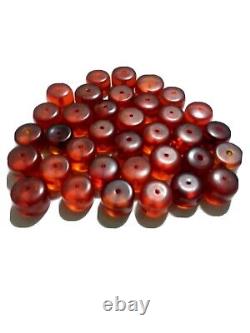 Antique lot of Faturan Bakelite cherry amber beads weight 280 GR
