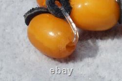 Antique natural Baltic amber super marble yellow, white, red colour bracelet 8 g