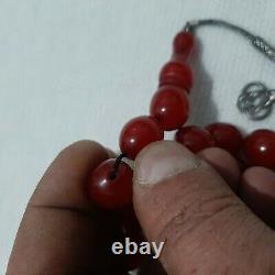 Antique ottoman Faturan Bakelite no veins Prayer beads necklace 79.4 gram