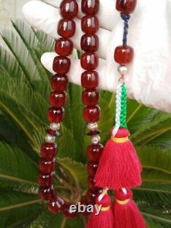 Antique rare Faturan Cherry Amber Bakalite -islamic prayer 33 Beads