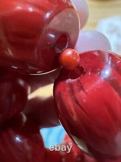 Art Deco Amber Cherry Marbled Faturan Bakelite Graduated Bead Necklace 121g 30