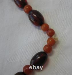 Art Deco Cherry Amber Bakelite Butterscotch Amber Egg Yolk Necklace 93.5 Grams